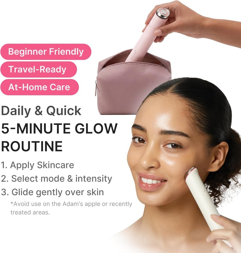 Medicube Booster Pro Mini Plus - Portable Facial Device for Radiance & Elasticity | 3-Mode Red, Blue, Purple | Beige