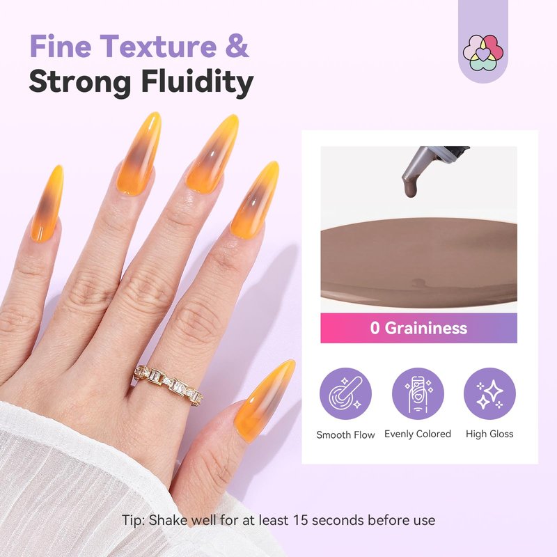 SAVILAND Dilution Free Airbrush Gel Nail Polish: Dark Nude Nail Airbrush Paint High Coverage Hema ＆ Acetone Free with Fine Mist No Clogging for Ombre French Nail Art Design Salon 20 ml