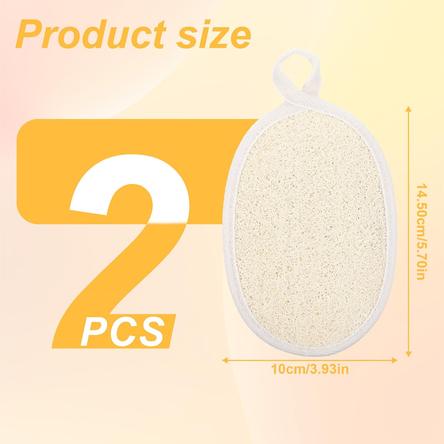 YBEATY 2 PCS Mini Soft Loofah Travel Size with Shower Flower Ball Natural Loofah Bath Sponge with Elastic Hand Strap Scrubber Glove Exfoliating Body Sponge Pad for Body Face Deeply Clean