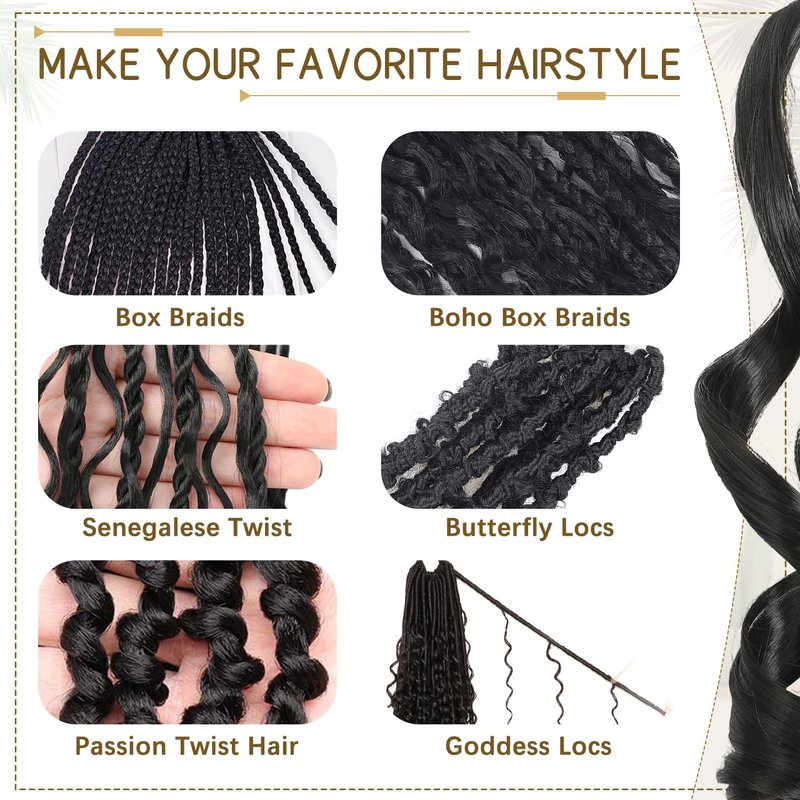 French Curl Braiding Hair - 12 Inch Pre-Stretched Synthetic Curly Extensions for Braids | 8 Packs for Black Women