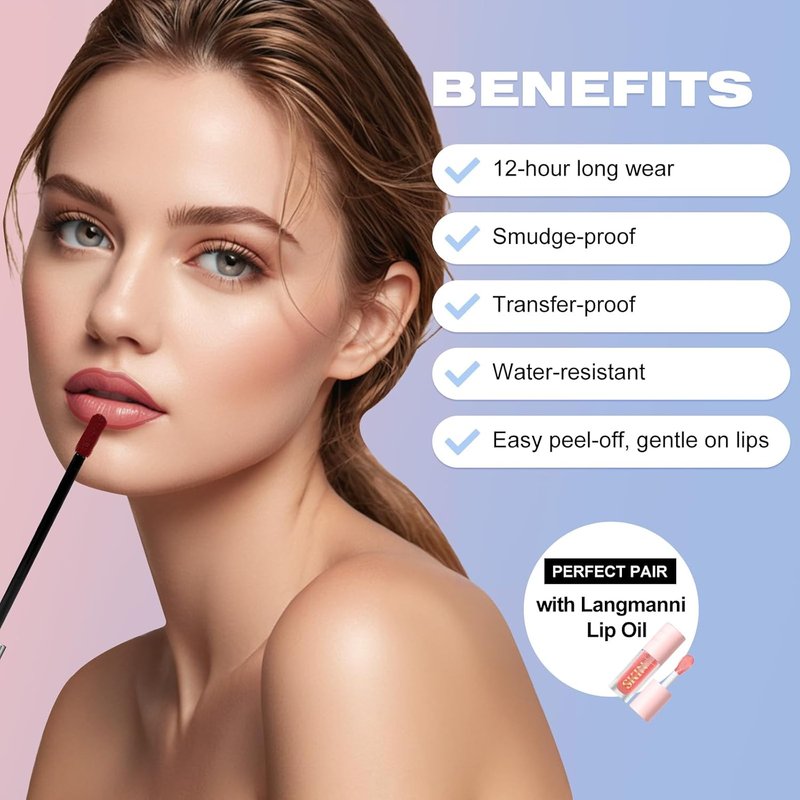 Long-Lasting Peel Off Lip Liner Set - Waterproof & Smudge-Proof Matte Makeup | Perfect Gift for Girls (#3)