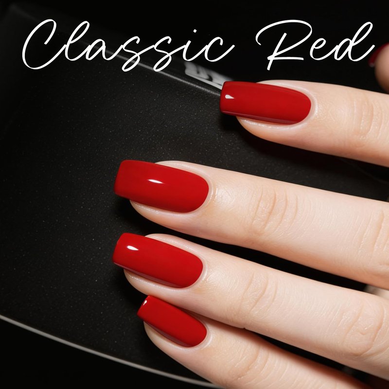 AZUREBEAUTY Classic Red Gel Nail Polish 18ML – High Gloss, Red Soak Off UV/LED Gel Polish for Nail Art, DIY Manicure & Salon Quality