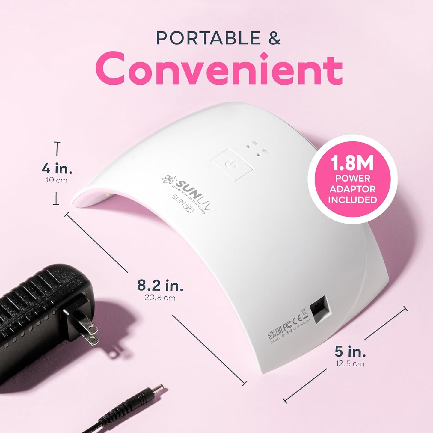 UV LED Nail Lamp - Professional Gel Polish Dryer with Sensor & 2 Timers | Pink for Women & Girls