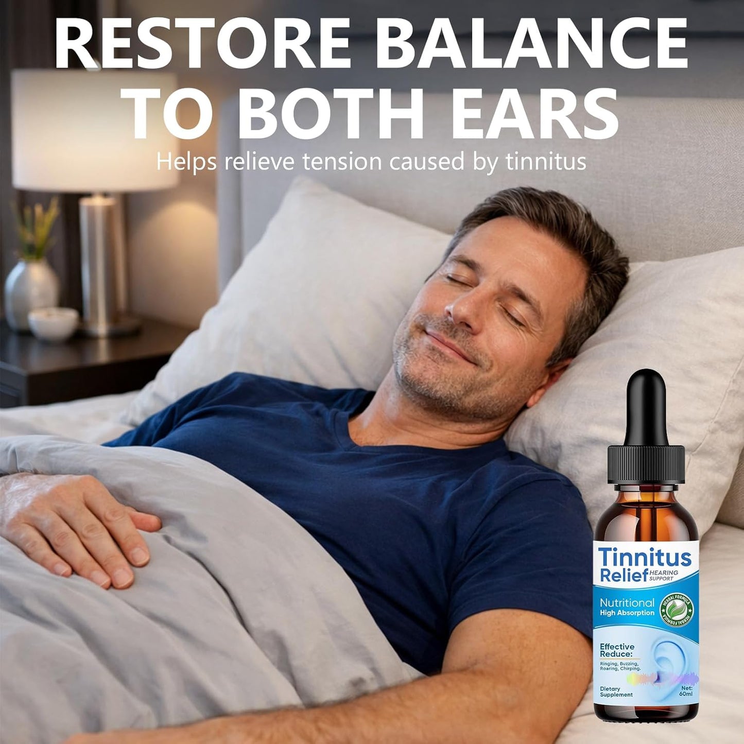 Tinnitus Relief for Ringing Ears,Natural Herbal Drops,Reduces Ear Noise and Improves Hearing for Men & Women, 2Fl Oz