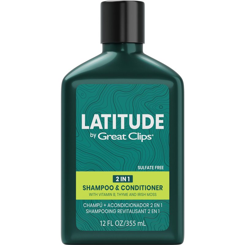 GREAT CLIPS LATITUDE 2-in-1 Shampoo + Conditioner | Daily Shampoo and Conditioner Set for Men | Promotes Full + Healthy Hair | 12oz | Packaging May Vary