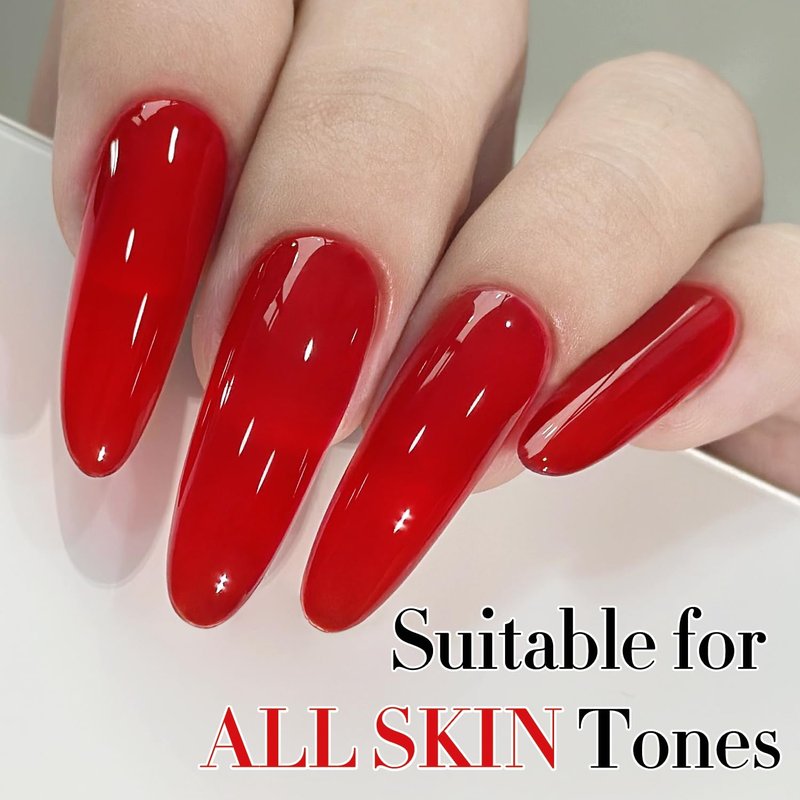 Double Rhythm 15ML Gel Polish Pure Sheer Same Color Same Bottle Gel Polish Art Manicure Salon DIY at Home for Women (Jelly Red-A1450)