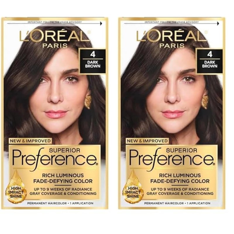 L'Oreal Paris Hair Color - Superior Preference Fade-Defying Dark Brown Dye | Pack of 2