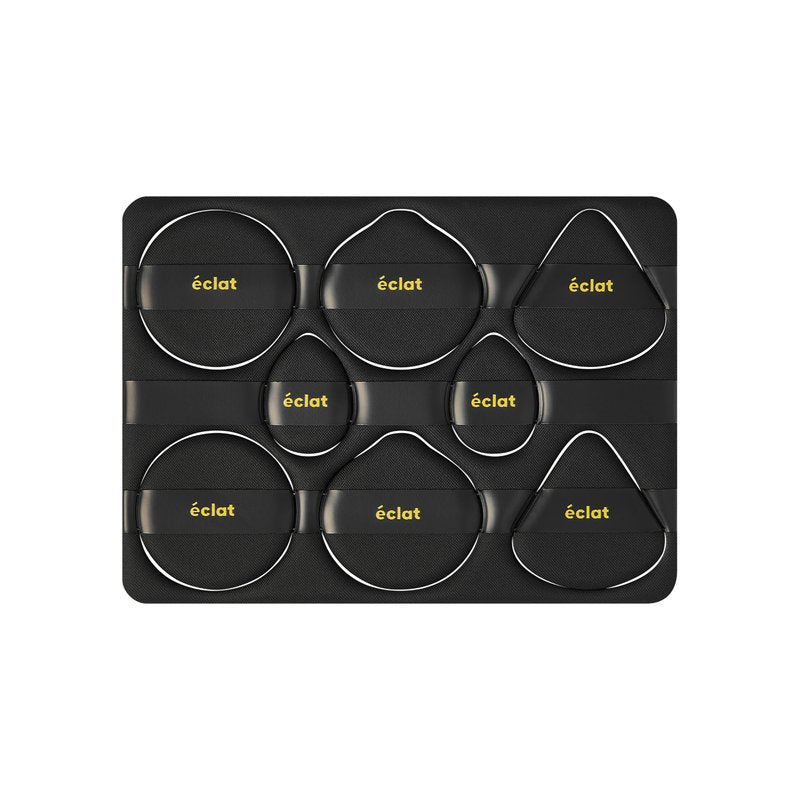 Éclat Makeup Sponge Set, 8 Pcs Air Cushion Puff, Latex-Free Blender Sponge Palette, Wet & Dry Use for Liquid, Powder, Cream Foundation, Soft Round & Teardrop Professional Beauty Blending Applicators
