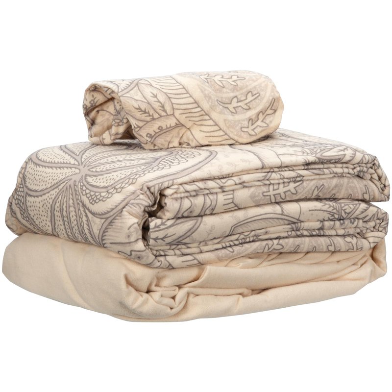 ForPro Premium Designer Flannel 3-Piece Massage Sheet Set, Island Tranquility, for Massage Tables, Includes Massage Flat Sheet, Fitted Sheet and Fitted Face Rest Cover, Natural