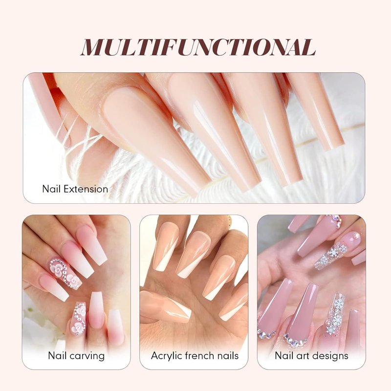 Acrylic Nail Kit for Beginners - 8.12fl.oz EMA Monomer Liquid & Brush Set | Complete Starter Set