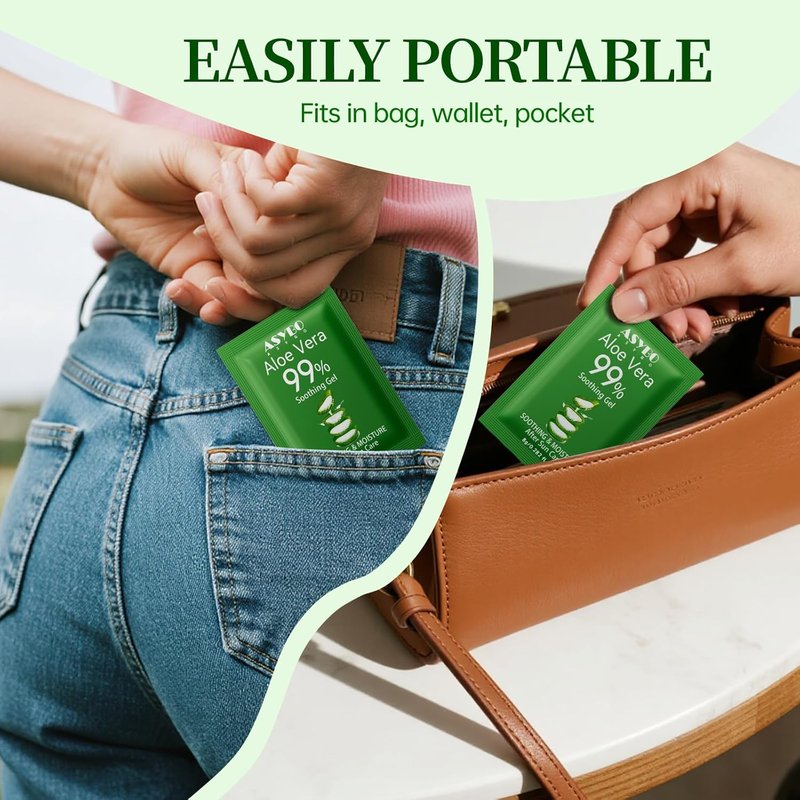 Aloe Vera Gel - 99% Pure Natural Moisturizer for Soothing Sunburn & Scar Repair | Travel Size 30 Pack