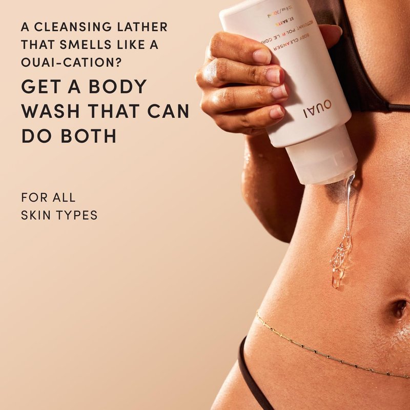 OUAI Body Cleanser - Hydrating Foaming Body Wash with Jojoba & Rosehip Oil | 10 Fl Oz, Paraben-Free