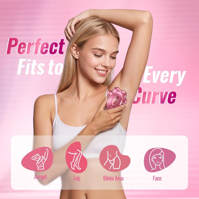 Flyant Electric Razors for Women Legs, 7D Rechargeable Body Shaver, IPX7 Waterproof Wet Dry Electric Shaver, Lady Hair Remover for Face Underarm Pubic, Pink