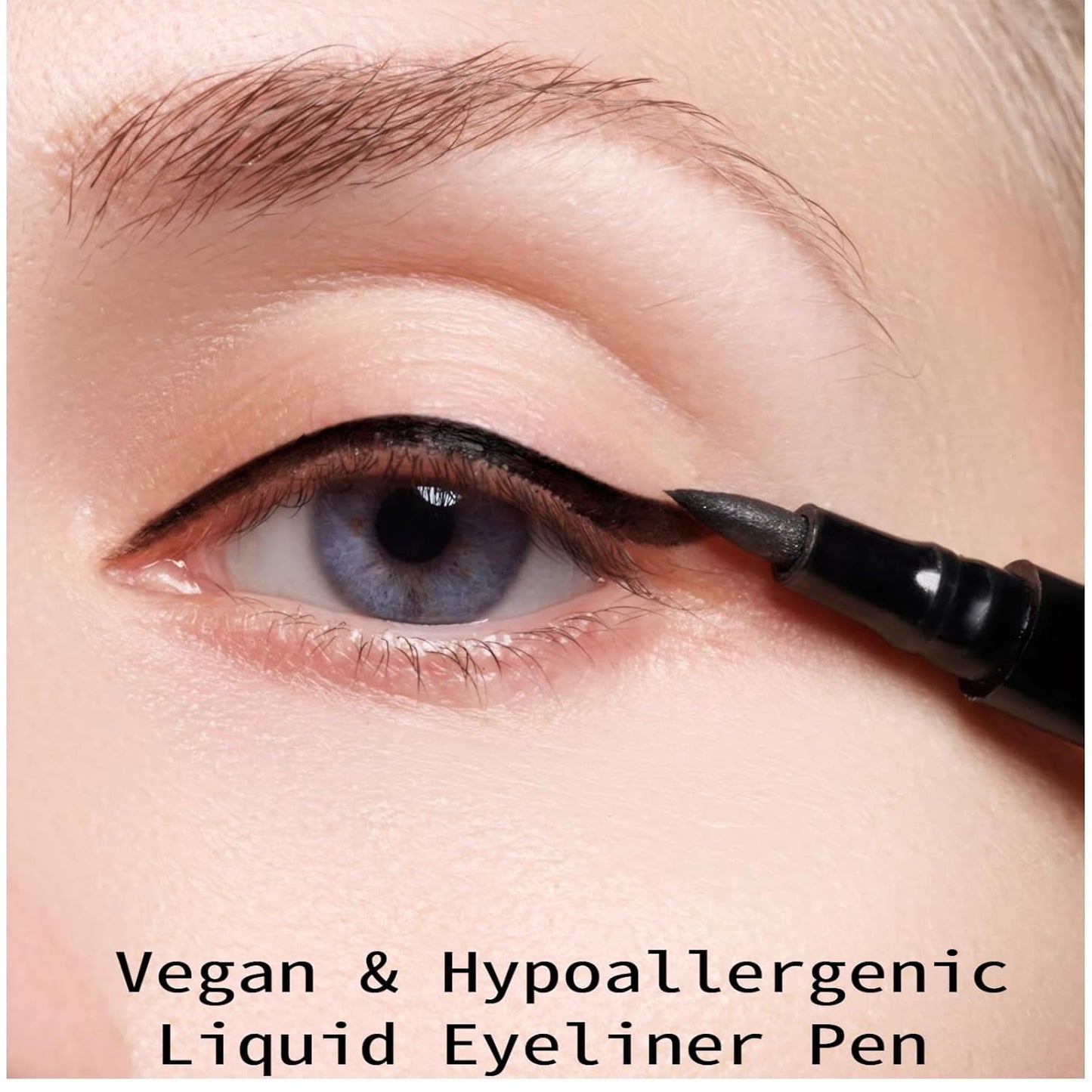 Vegan Hypoallergenic Liquid Eyeliner Pens - Triple Pack | Quick Dry, Waterproof, Smudgeproof, Classic Black