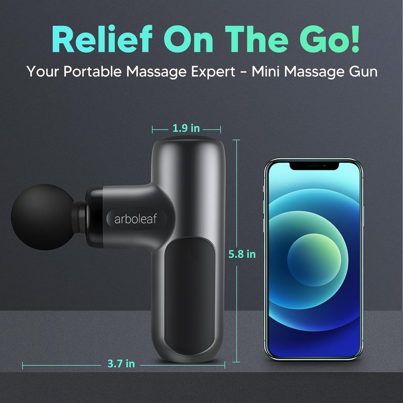 Mini Massage Gun for Deep Tissue Relief - Portable Percussion Muscle Massager | Quiet, Travel Size for Men & Women