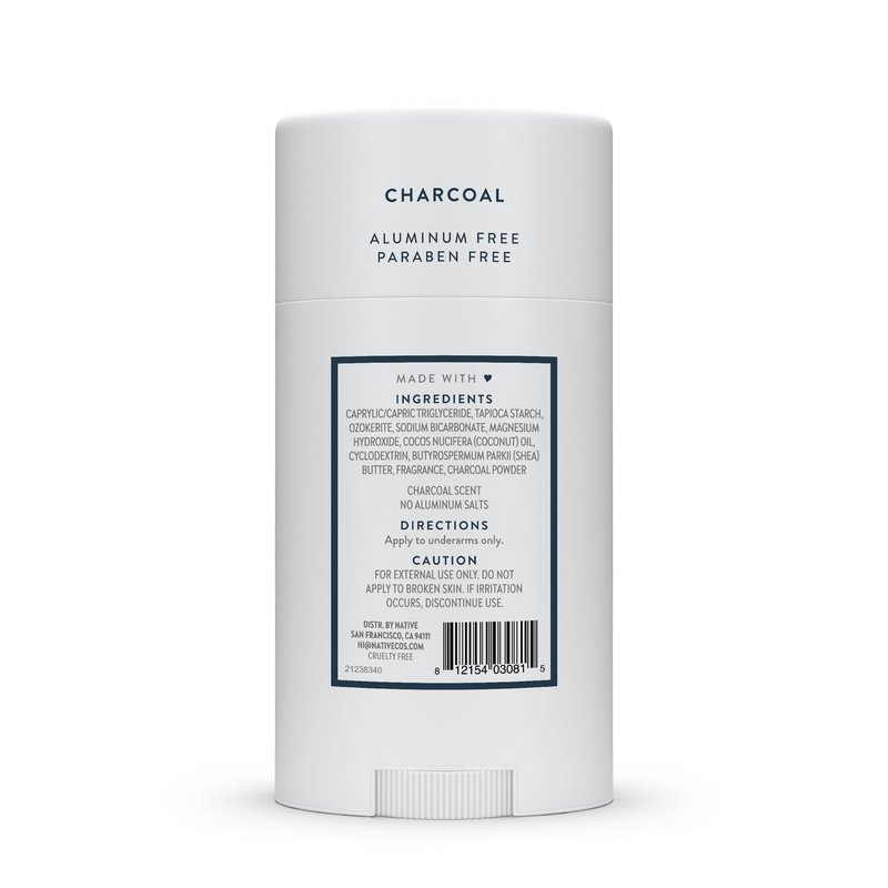 Native Deodorant Contains Naturally Derived Ingredients, 72 Hour Odor Control, Deodorant for Women and Men, Aluminum Free, Charcoal 2.65oz