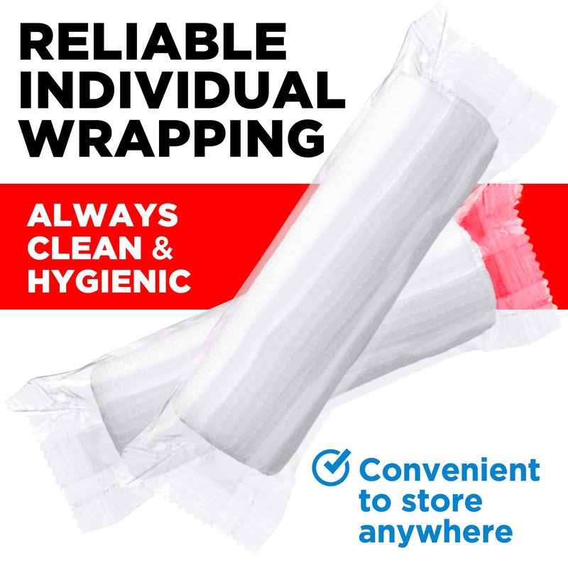 24 Gauze Rolls - 4" x 4.1yd - Soft and Breathable Rolled Gauze - Latex-Free Premium Individually Wrapped Bandages with Bonus Tape - First Aid Conforming Stretch Wrap for Wound Care - Vet Wrap