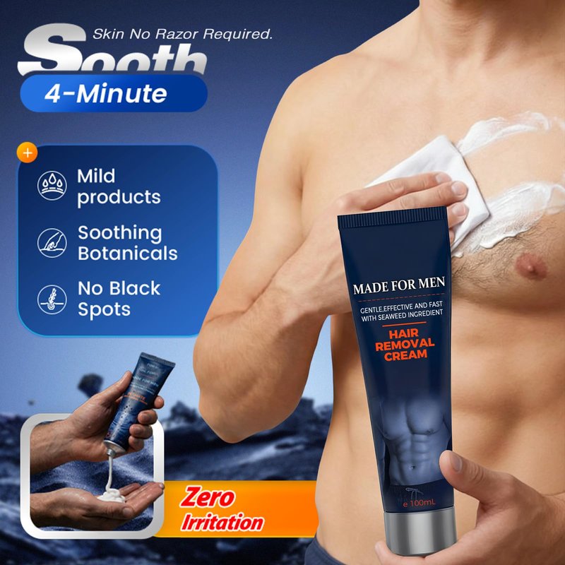 Fast-Acting Body Hair Removal Cream for Men, 2026 New Men’s Hair Removal Cream for Full Body and Intimate Areas, Moisturizing Soothing Painless Depilatory Cream for Male Grooming (3, One Size)