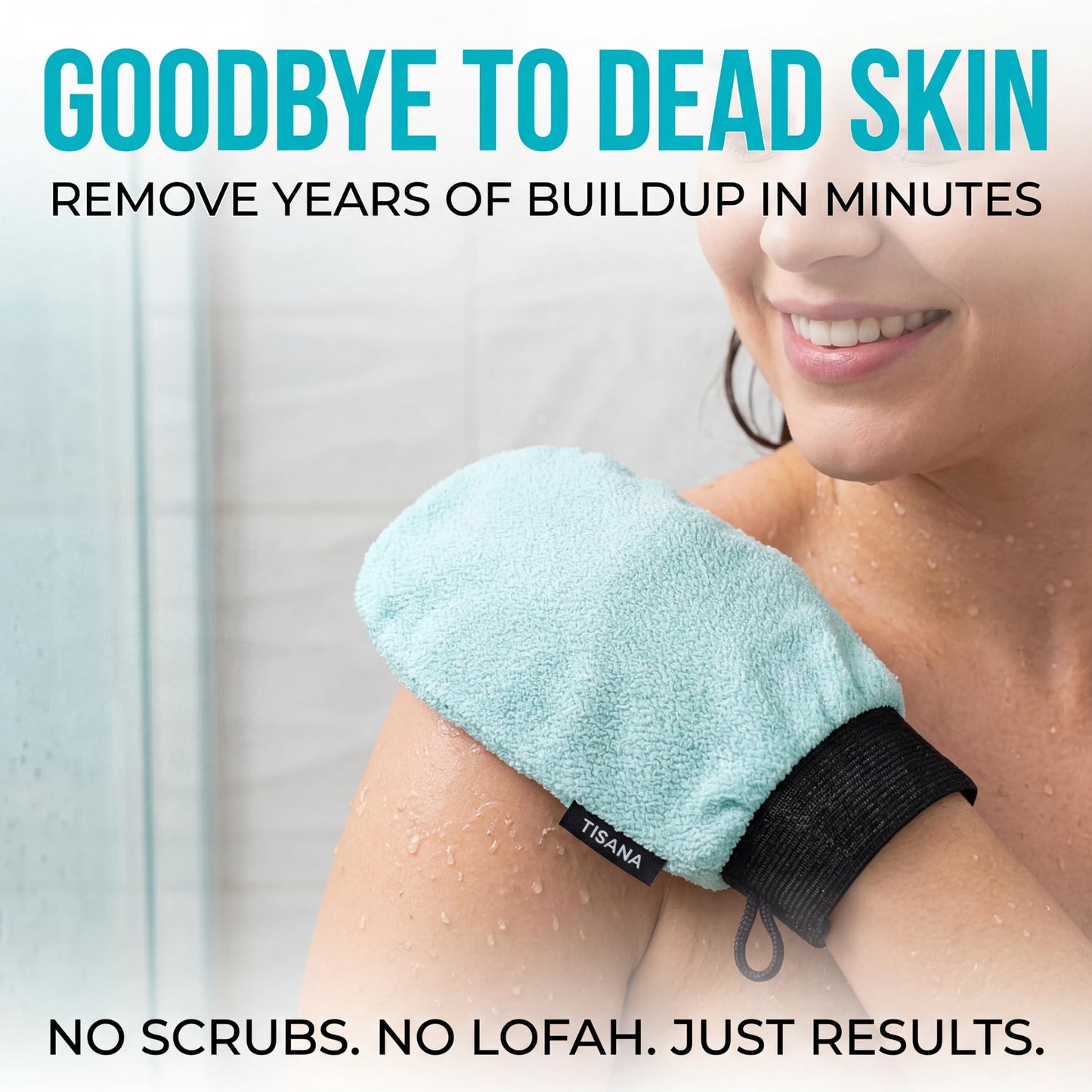 Exfoliating Glove for Shower – Dual-Sided Scrubber Mitt – Deep Exfoliation Washcloth Mittens – Dead Skin & Tan Remover for Body – Body & Face Exfoliator Loofah Wash Cloths for Showering (1-Pack)