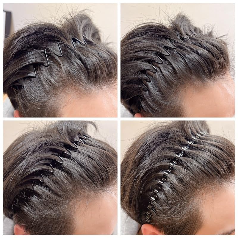 Skiennix 6PCS Zig Zag Headbands - Non-Slip Hair Accessories for All Occasions | Stylish Plastic Bands