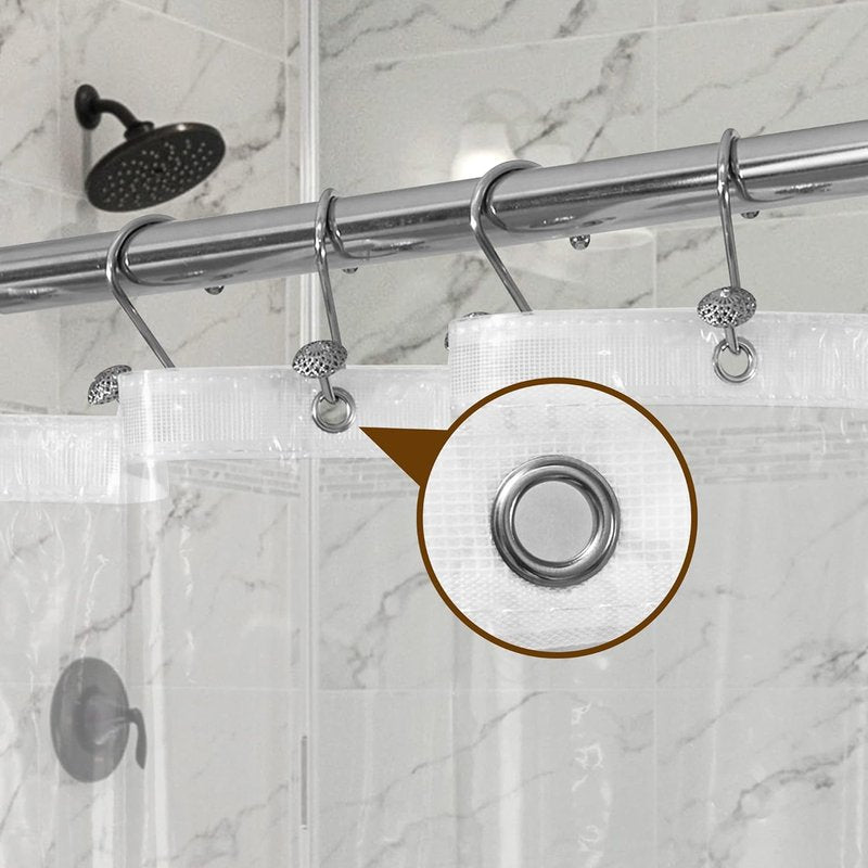 Barossa Design Shower Liner - Premium Clear PEVA with Rustproof Grommets & 3 Magnets | Waterproof, Lightweight Standard Size