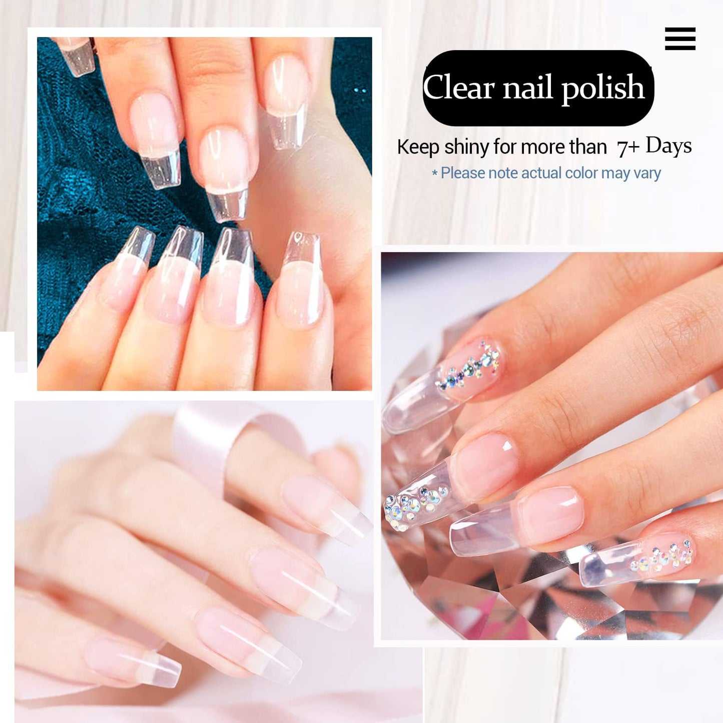 Top Coat Nail Polish - Clear Quick Dry Formula for Glossy Shine | Long Lasting Natural Nail Lacquer