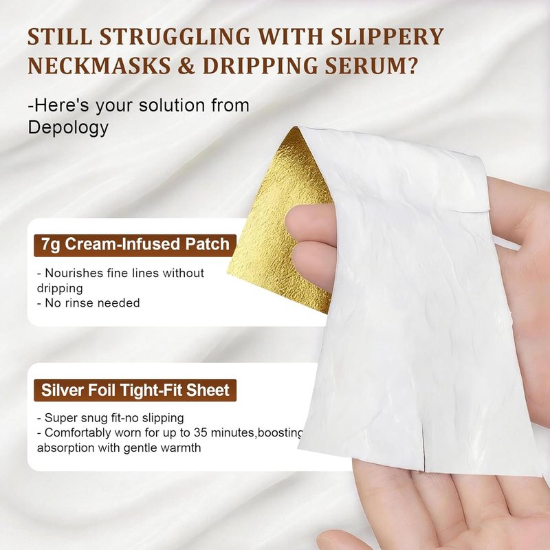 Collagen Neck Mask - Deep Hydration Neck Wrinkle Patches with 8 Peptides | Anti-Aging Firming Treatment