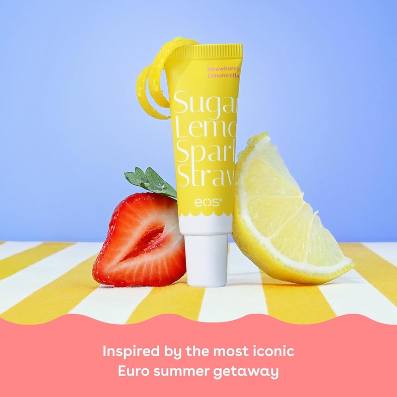 EOS Limited Edition 24H Moisture Super Balm - Strawberry Limoncello Hydrating Lip Treatment for Dry Lips | 0.35 fl oz