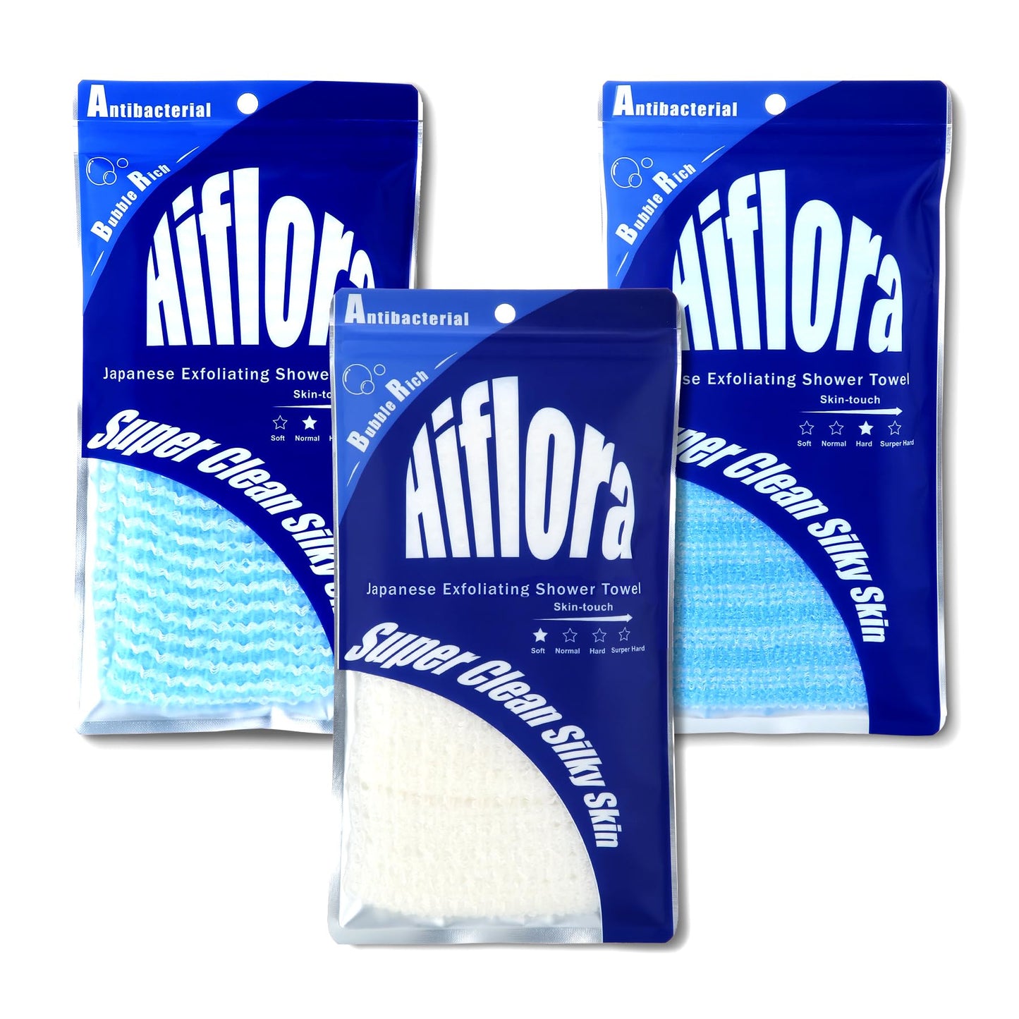 3 Pack Back Exfoliator for Shower and Dead Skin Removal, Exfoliating Body Scrubber for Smooth Skin Japan Washcloth for Shower & Bath, Versatile Body Scrub Towel