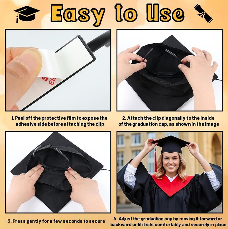 GradCap | Graduation Cap Headband Insert - Securely Holds Grad Hat & Maintains Hairstyle