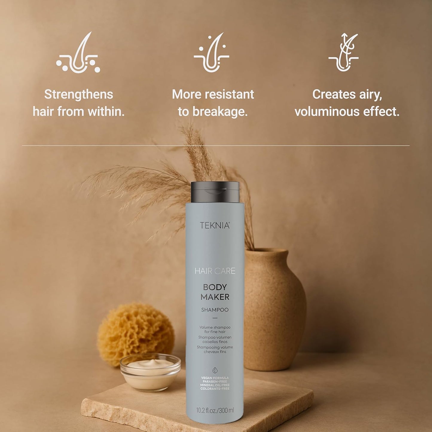 Teknia Body Maker Shampoo - Volumizing Shampoo for Fine Hair | Boosts Volume & Thickness