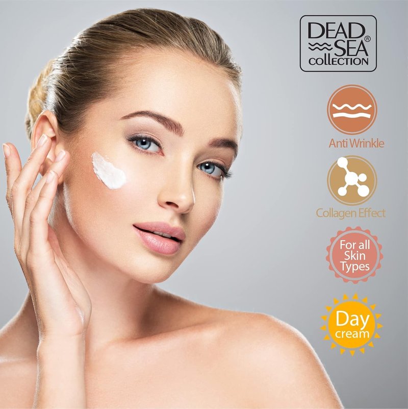 Dead Sea Collection Day Cream for Face with 3X Collagen, Dead Sea Minerals, and Vitamin E – Anti Aging Nourishing Skin Care Moisturizer to Reduce Wrinkles (1.69 fl. oz)