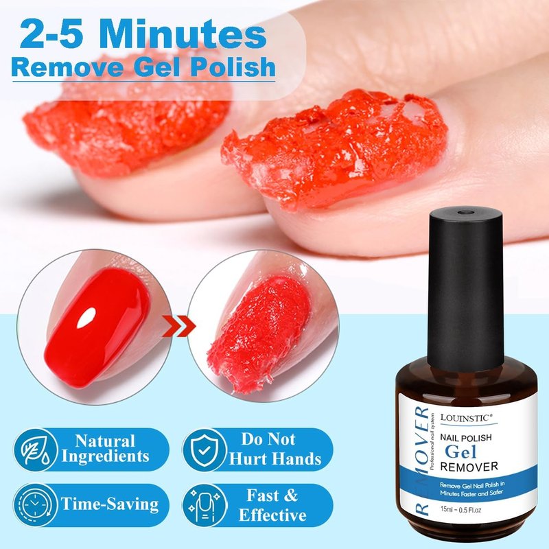 Regine Switzerland Gel Polish Remover Kit - Quick 2-5 Minute Removal with Cuticle Oil & Tool