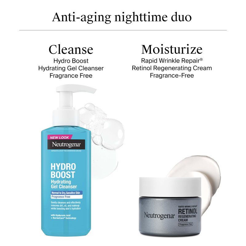 Neutrogena Rapid Wrinkle Repair Retinol Face Moisturizer, Fragrance Free, Daily Anti-Aging Face Cream with Retinol & Hyaluronic Acid to Fight Fine Lines, Wrinkles, & Dark Spots, 1.7 oz