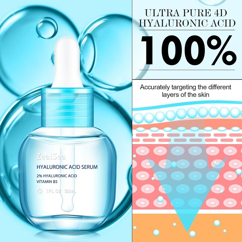 Hyaluronic Acid Serum - Hydrating Microneedling Formula for Sensitive Skin | Vegan, Fragrance-Free, 1 Oz