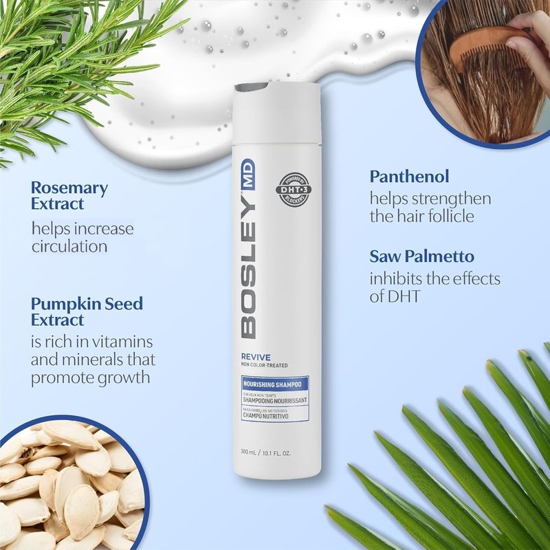 BosRevive Nourishing Shampoo - Restores Thinning Hair & Boosts Scalp Circulation | Sulfate-Free 10.1 Fl Oz