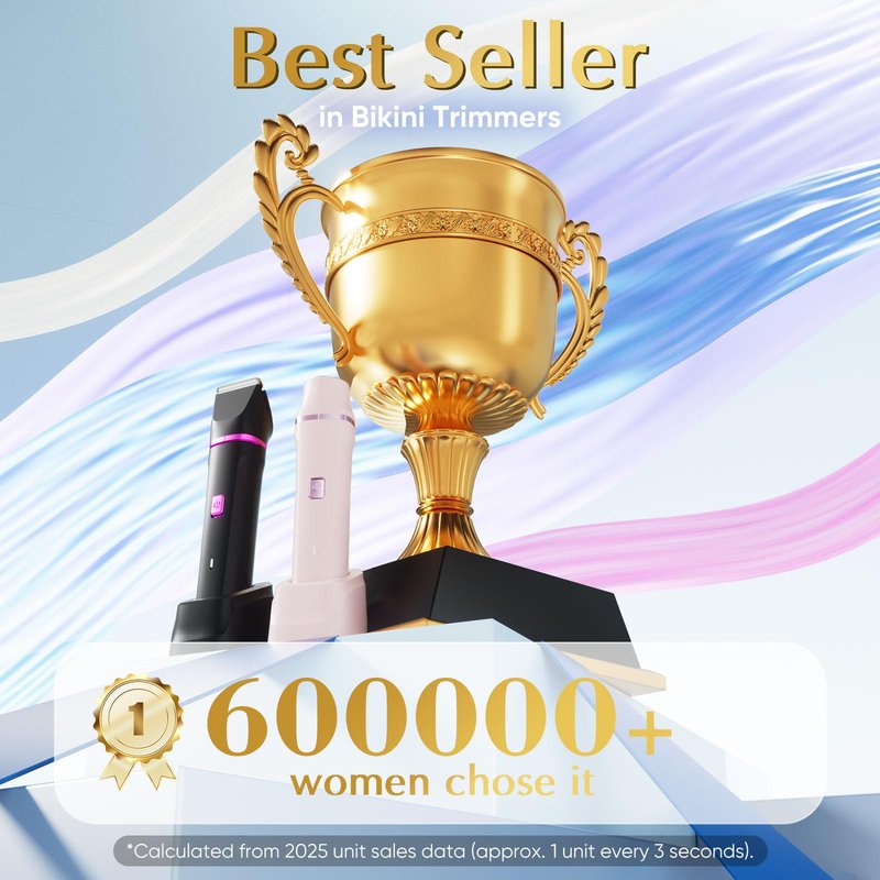 Pubic Hair Trimmer Women - Electric Razors for Women's Body Groomer, Replaceable Ceramic Blade Heads, Face Hair Remover Head, USB-C&Dock Charging, Waterproof&Easy Cleaning