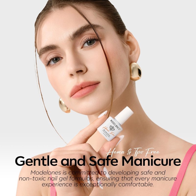 modelones Jelly Gel Nail Polish Set, French Tip Base Color Gel Polish Milky White Nude Pink Neutral Sheer Translucent Hema Free 6 Colors Gel Nail Kit Soak Off UV Spring DIY Manicure Gift Women