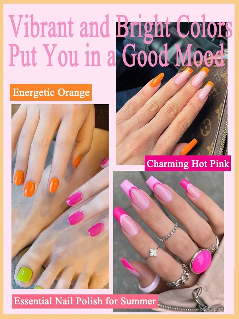 Regine Switzerland Gel Nail Polish Kit - Macaron Orange & Pink French Manicure Essentials