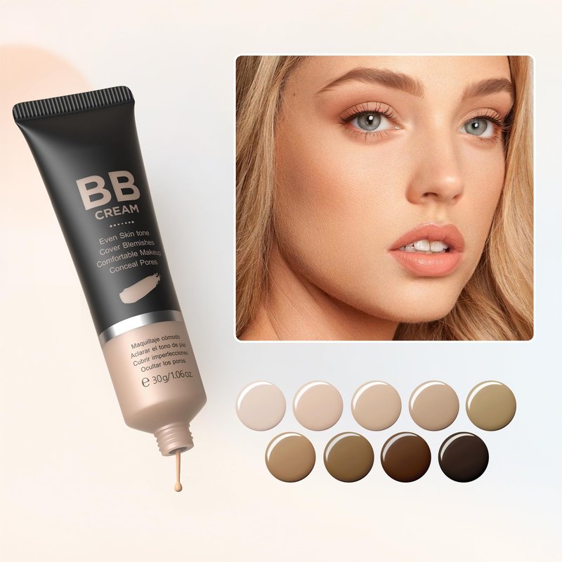 MIESCHER Hydrating BB Cream, Full-Coverage Foundation & Concealer Face Moisturizer for Women Beauty Skin, Even Skin Tone, Oil Control & Cover Flaws, Natural Finish for All Skin Types (Off-White 110)