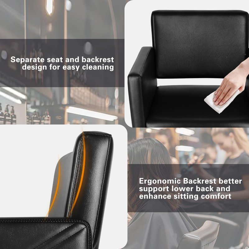 Artist hand Hair Salon Chair Black and Gold, Hydraulic Styling Chair with Heavy Duty Pump, 360 Degree Swivel Barber Chair, Beauty Salon Equipment for Hair Stylist, Max Load 330 Lbs