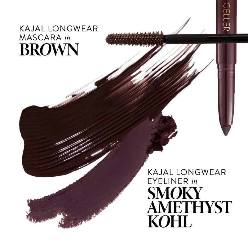 LAURA GELLER NEW YORK Kajal Longwear Mascara – Brown – Volumizing, Lengthening, & Defining Mascara - Smudge‑Proof & Flake‑Proof Wear, Buildable Formula