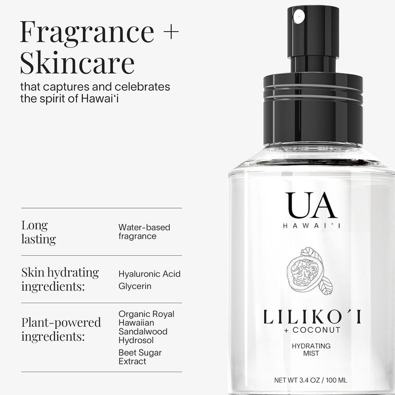 Lilikoi Coconut Body & Hair Mist - Hydrating Alcohol-Free Perfume with Hyaluronic Acid | 3.4 oz