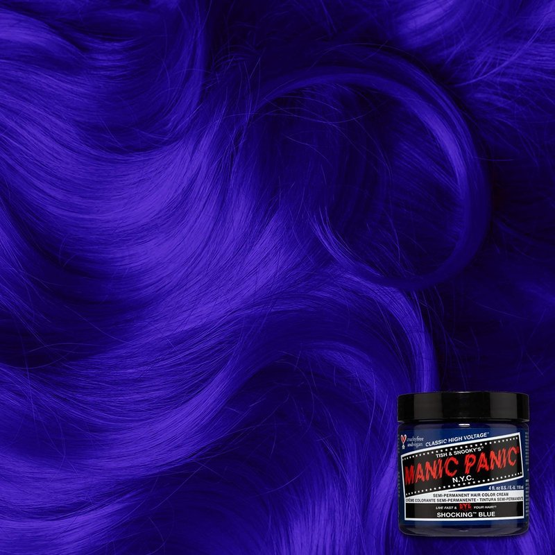 MANIC PANIC Classic Shocking Blue Semi Permanent Hair Color - Dark Cobalt Blue Hair Dye for Women & Men That Lasts 4-6 Weeks - Vegan, Ammonia & Cruelty-Free - Create & Mix Custom Shades (4oz / 3pk)