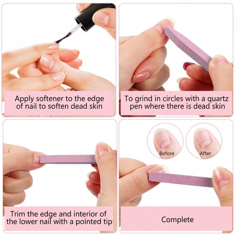 Mudder 20 Pcs Stone Nail File Pumice Stick for Fingernails Pumice Rock Nail Cuticle Pusher Rock File for Home Salon Toenail Buffing Tool (Pink)