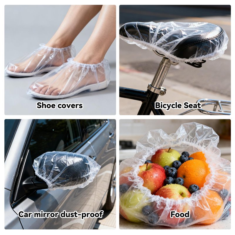 Disposable Shower Caps 100pcs, Clear Shower Caps for Travel, Plastic Hair Caps for Women, Home Use, Hotel