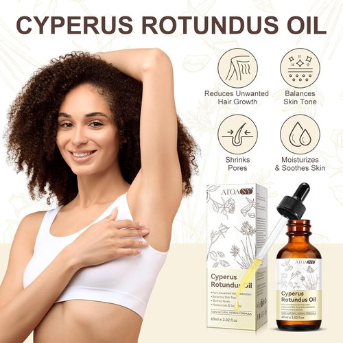 Cyperus Rotundus Oil, Natural Cyperus Rotundus Oil for Unwanted Hair Removal, Reducing Body Hair Growth,Balances Skin Tone, Moisturizes & Soothes, Suitable for All Skin Types (2.02 fl.oz)