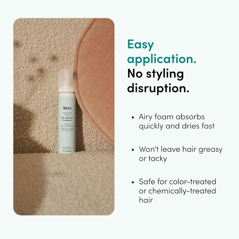 Hers Hair Regrowth Treatment - Extra Strength Minoxidil 5% Foam for Women - Non-Greasy & Unscented - 2 Pack