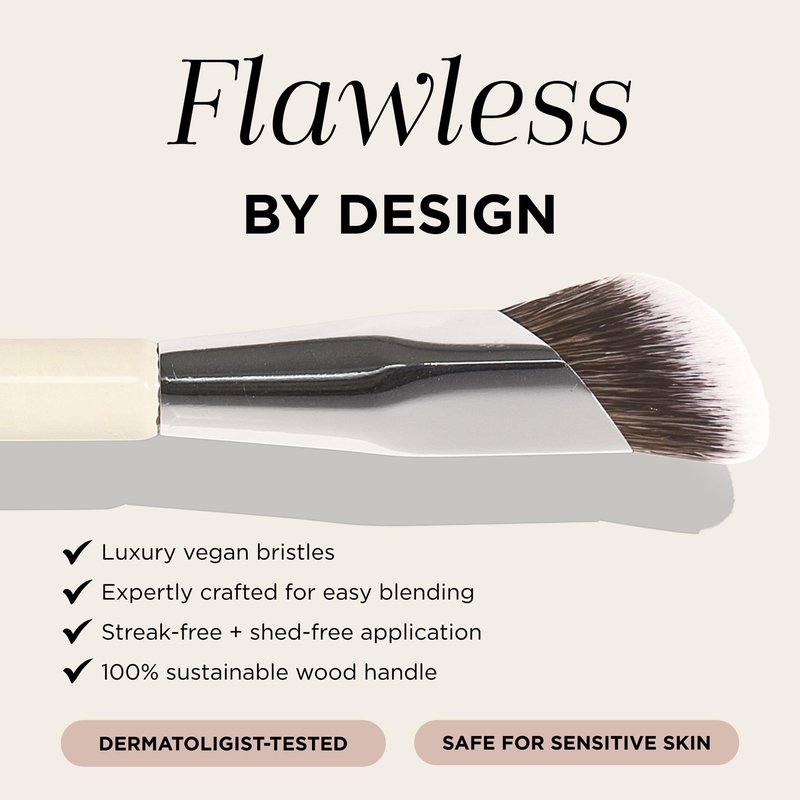 HALEYS Beauty Concealer Makeup Brush for Under Eye & Face Makeup, Precision Flat Brush for Cream, Liquid & Powder Make Up, Seamless Blending, Targets Under Eyes and Blemishes, Vegan & Cruelty Free