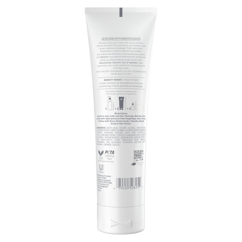 Dove Derma Scalp Density Boost Conditioner 1 ct With Lamellar Serum, Glycerin And Zinc + Peptides For Hair Loss And Breakage 9 oz